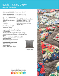 Lovely Liberty Cushion Pattern - PDF
