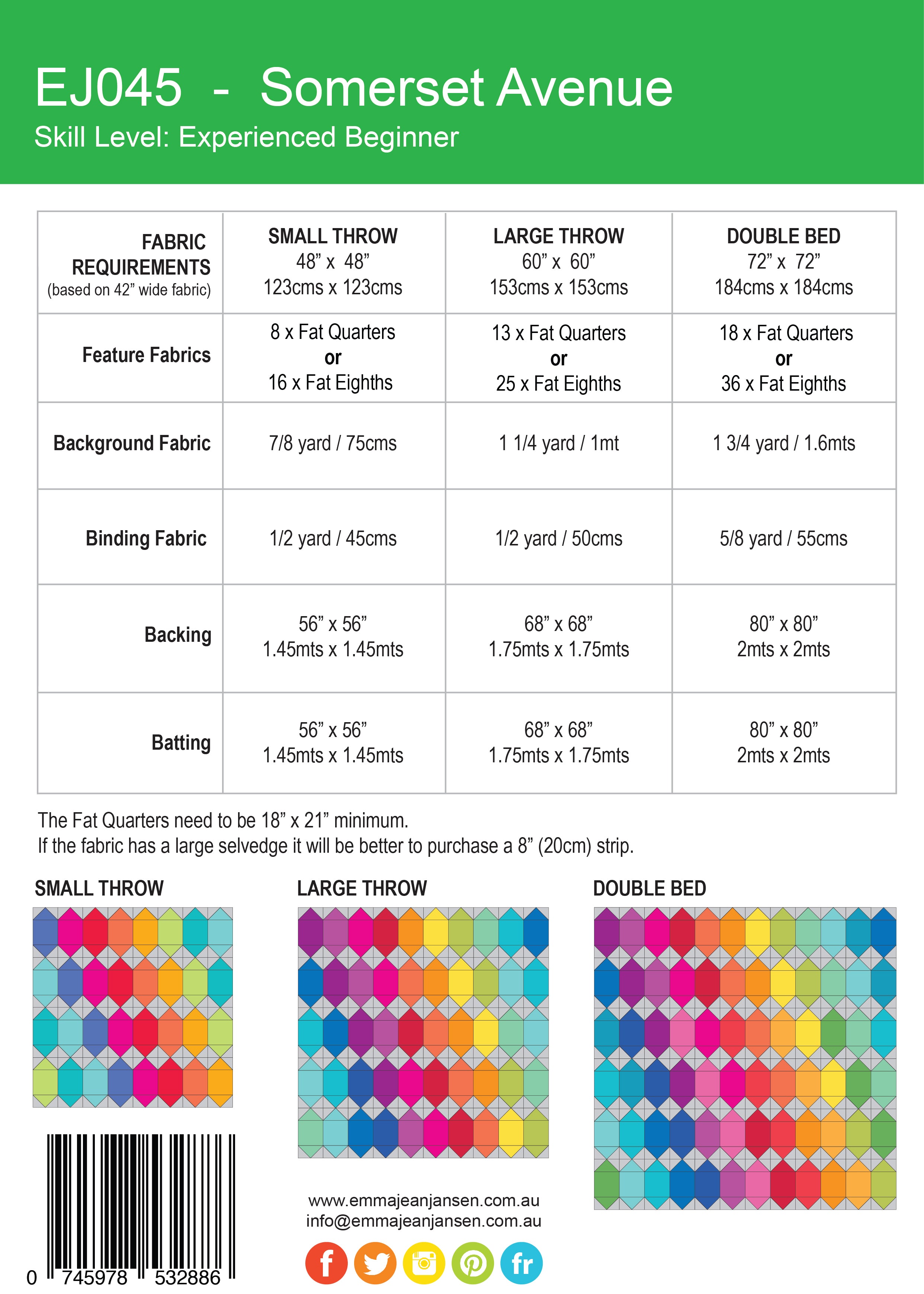 Somerset Avenue Quilt Pattern - Printed