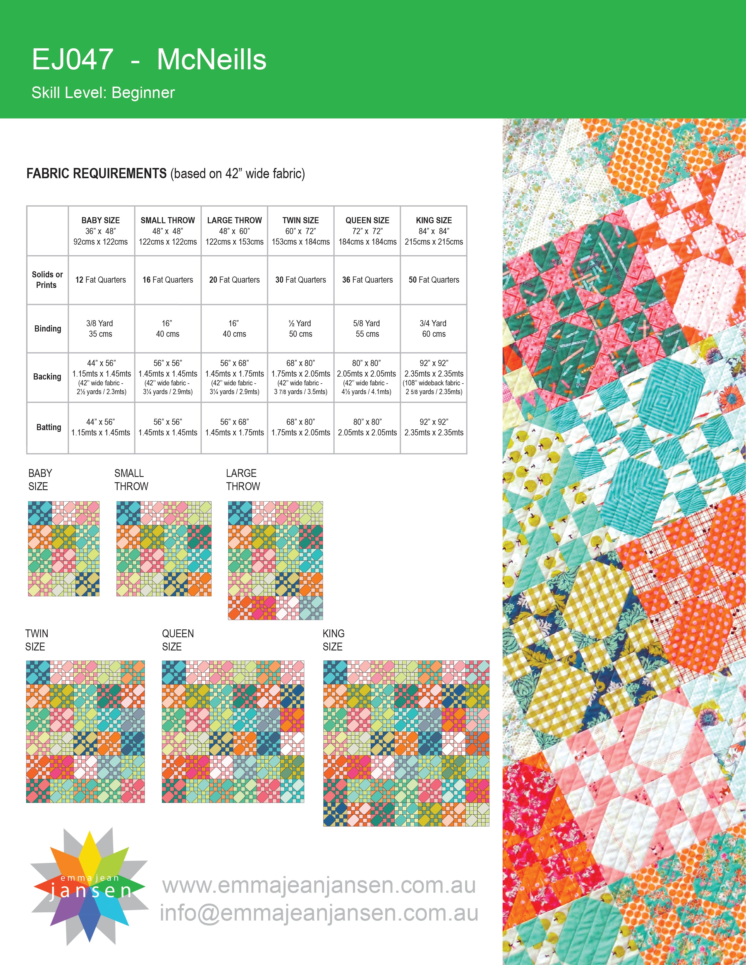 McNeills Quilt Pattern - PDF