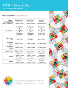 Mixed Lollies Quilt Pattern - Printed