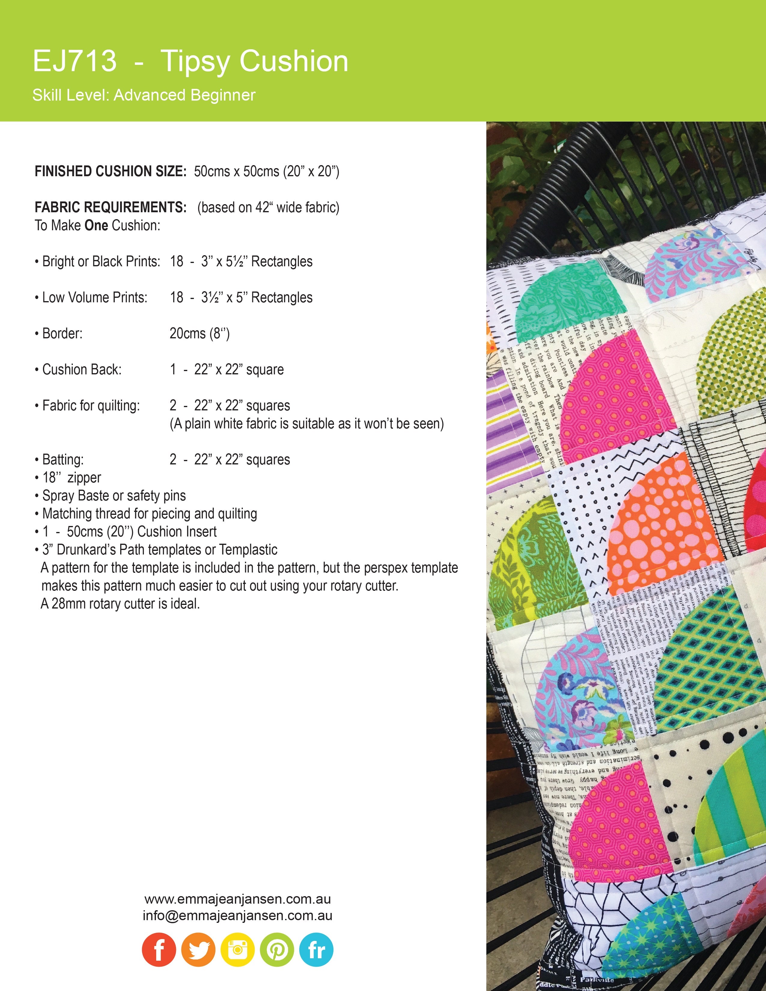 Tipsy Cushion Mini Pattern - PDF