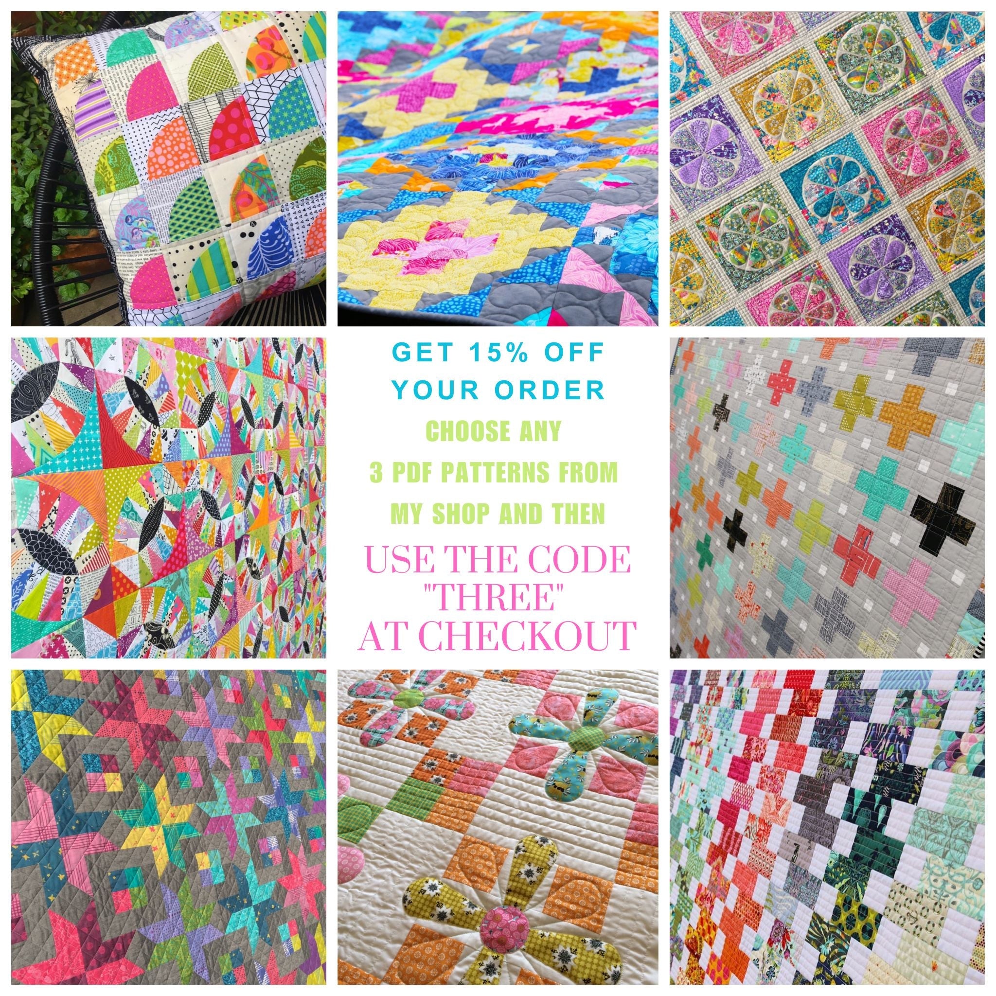 Mixed Lollies Quilt Pattern - Printed