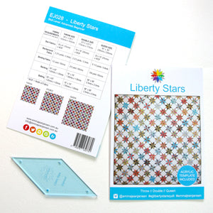 Liberty Stars Quilt Pattern - Printed Pattern with Template