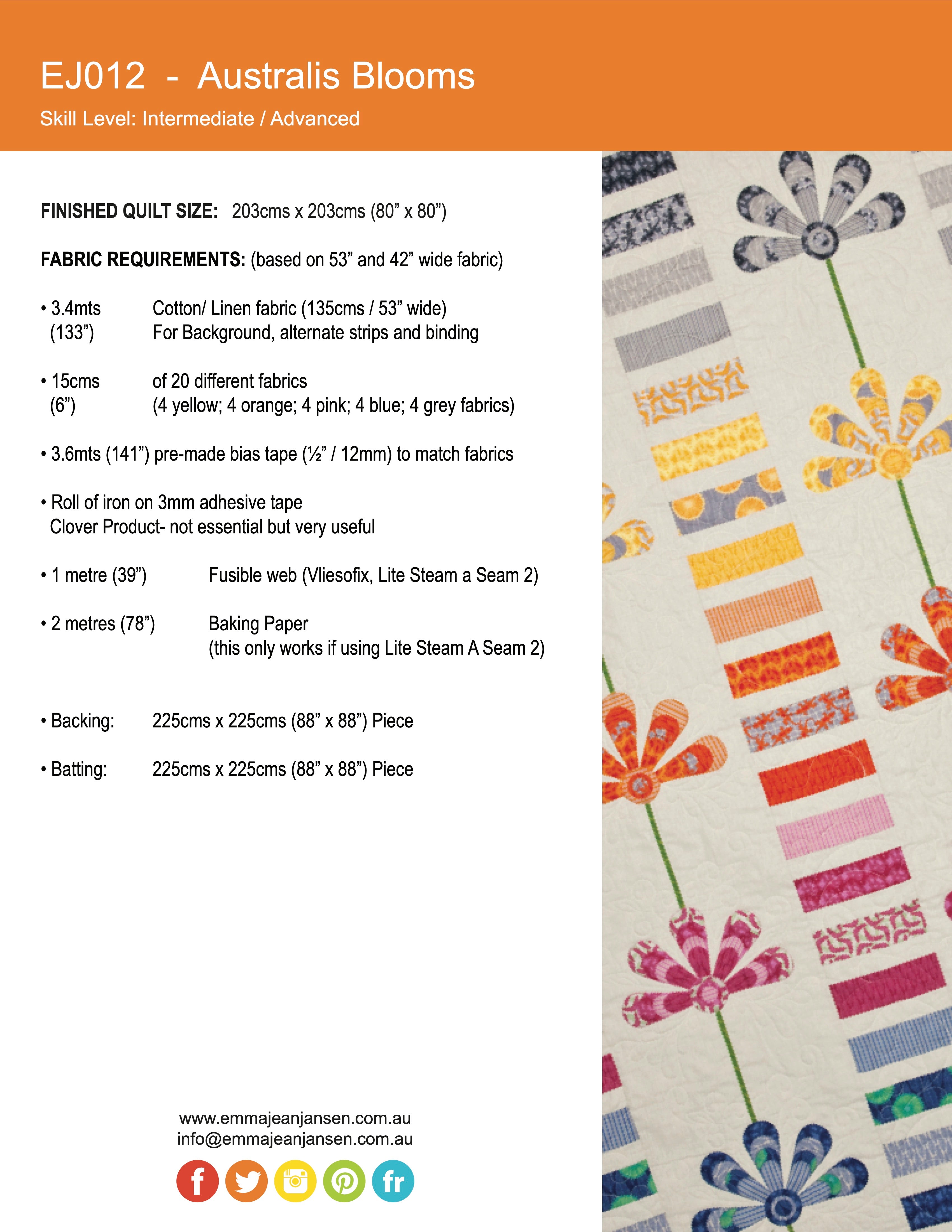 Australis Blooms Quilt Pattern - PDF