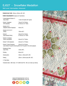 Snowflake Medallion Quilt Pattern - PDF