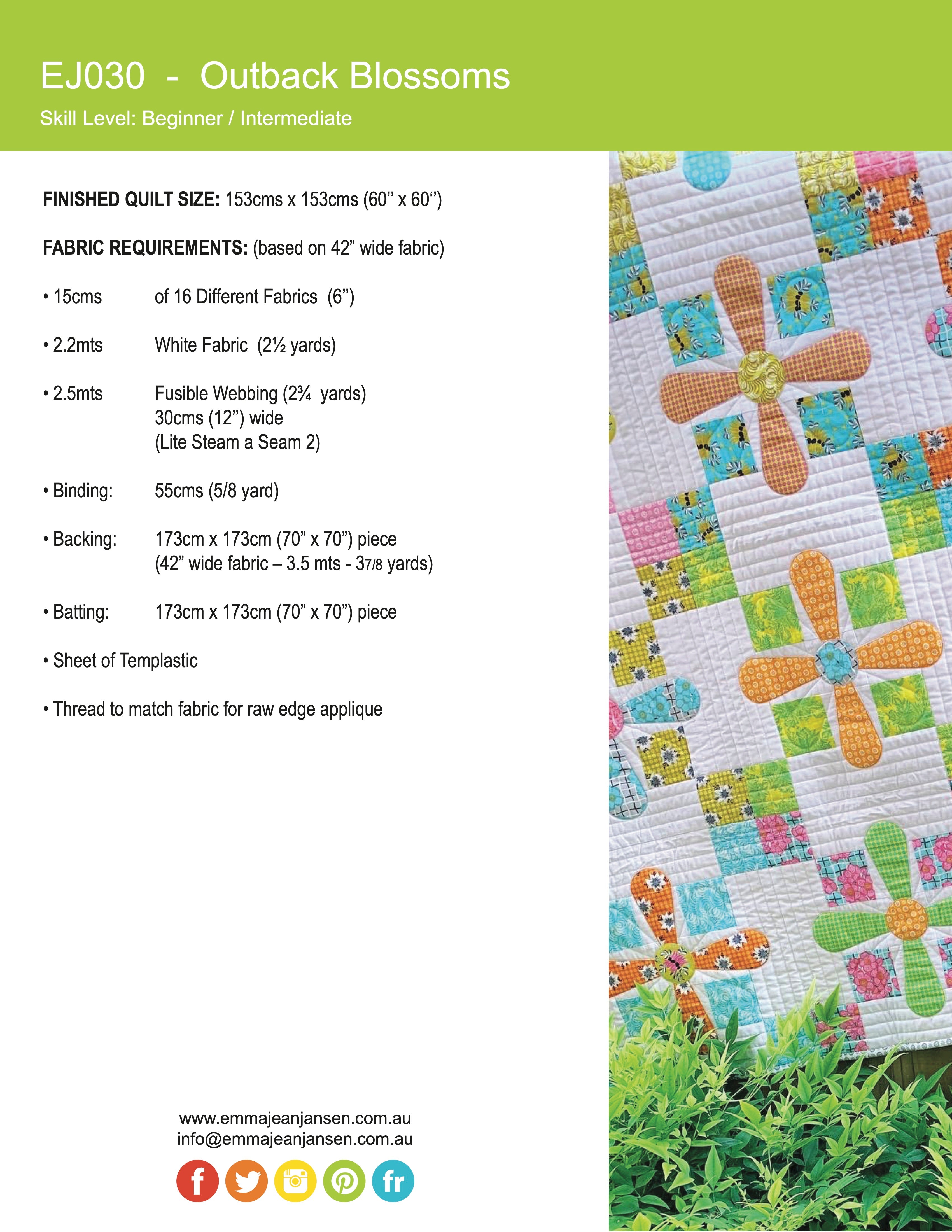 Outback Blossoms Quilt Pattern - PDF