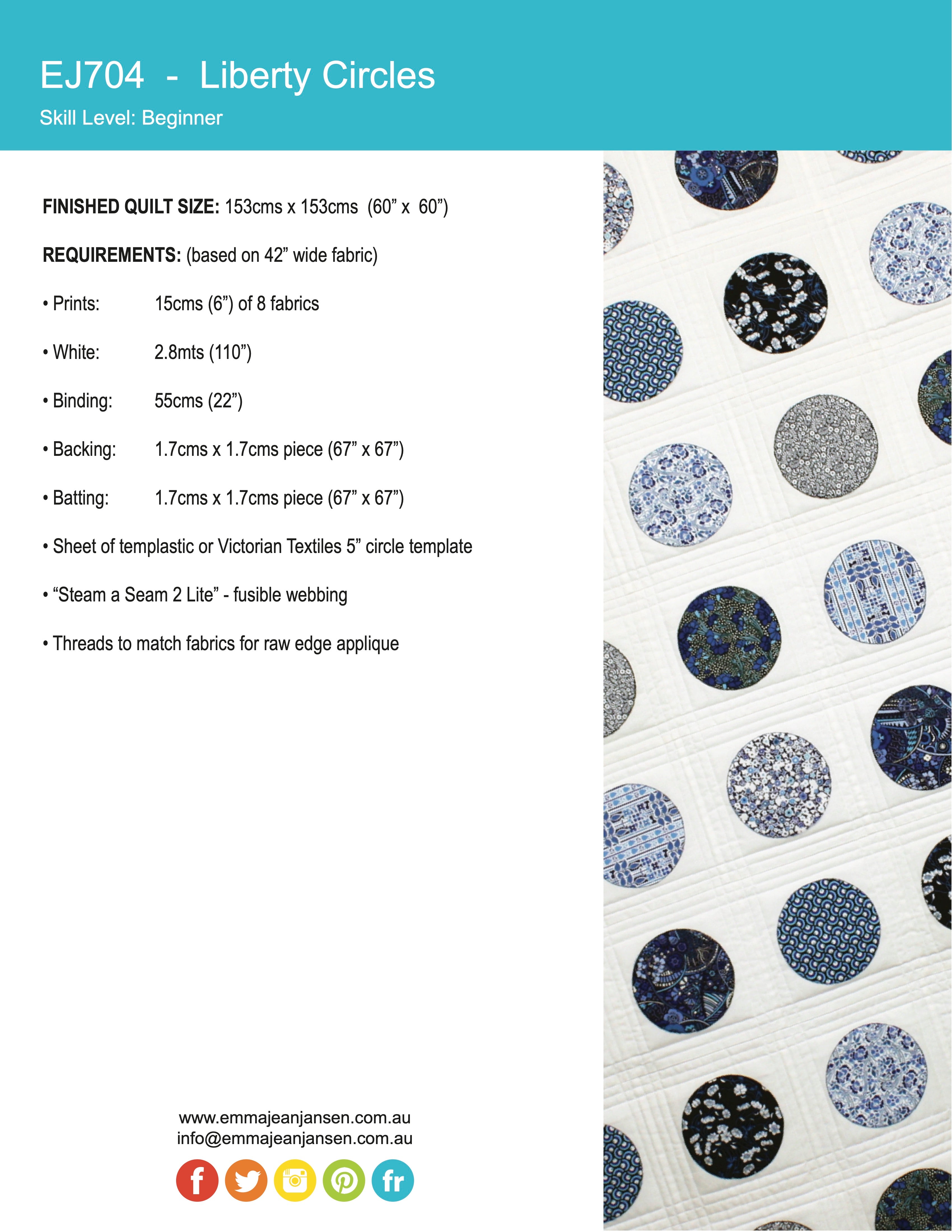 Liberty Circles Quilt Mini Pattern - PDF