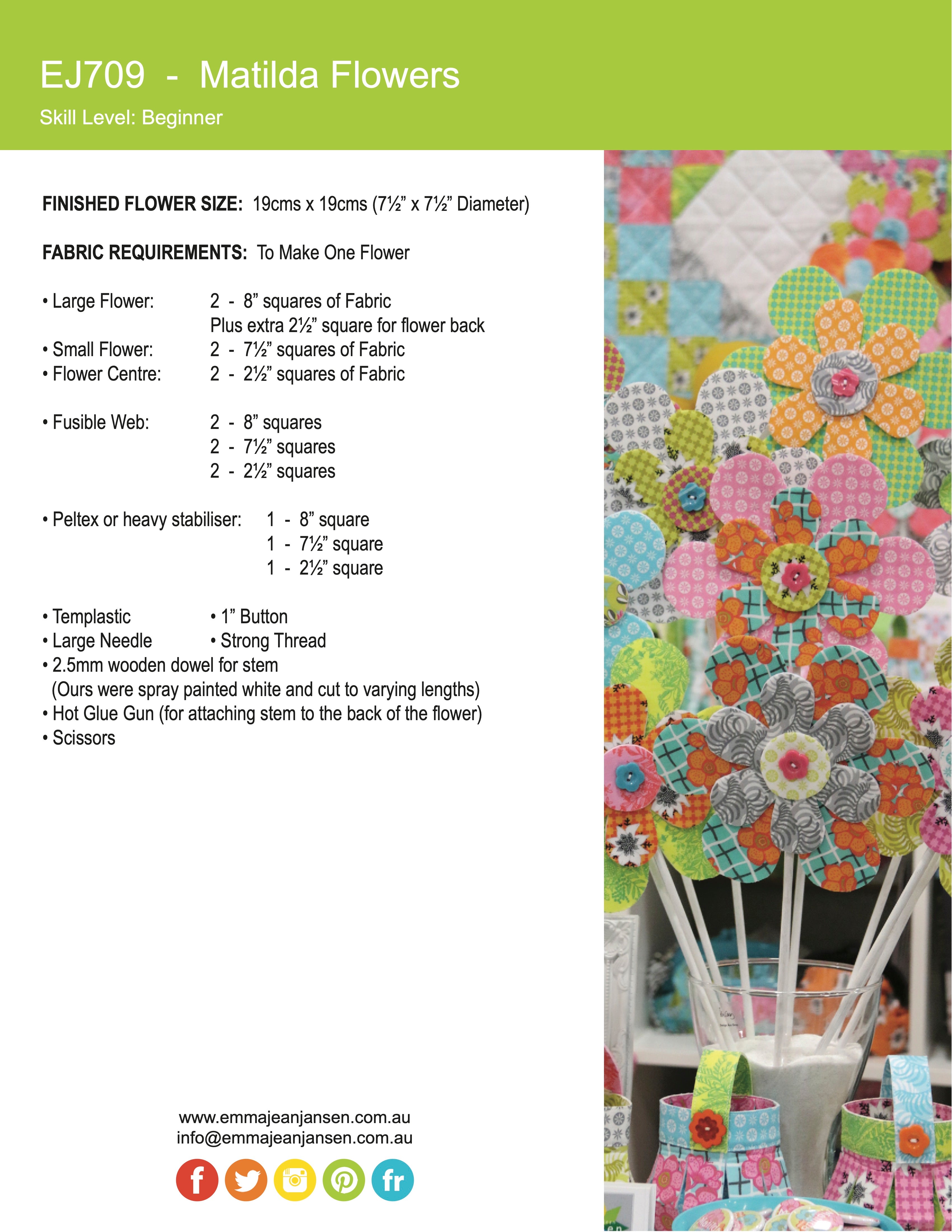 Matilda Flowers Mini Pattern - PDF