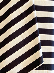 Fabric - One Inch Stripe - Black on Cream