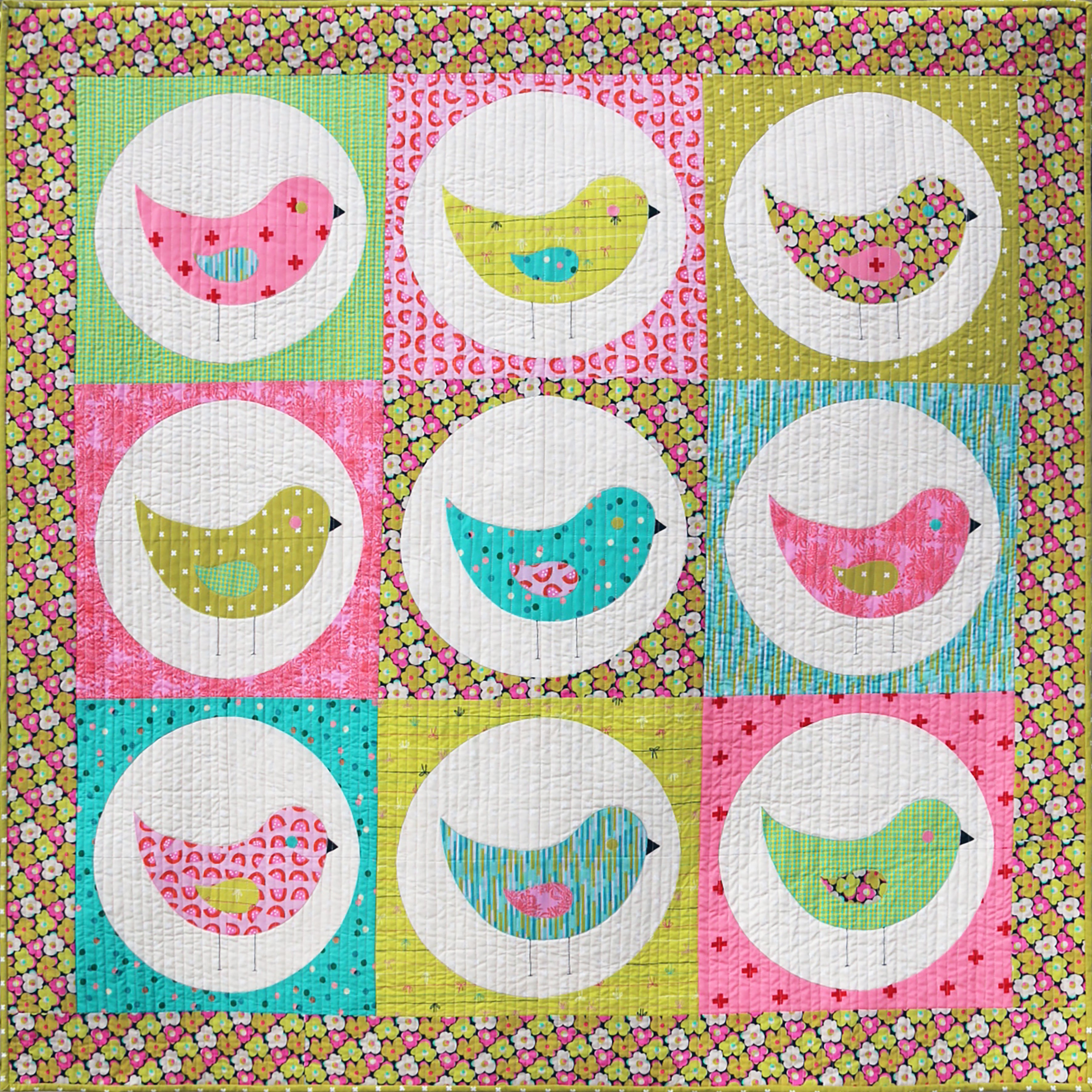 Nine Birds Quilt Pattern - Printed